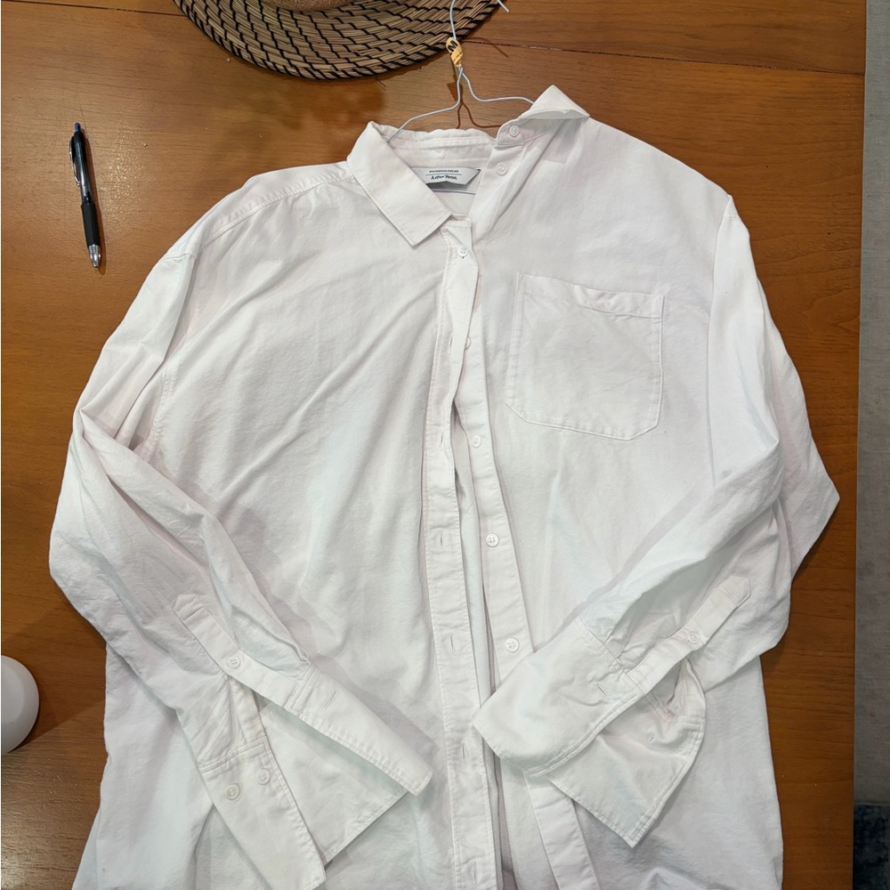 & Other Stories womens White Casual Button-Down Shirt